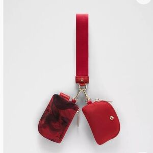 Lululemon Red Wristlet Duo Key Pouch Set
